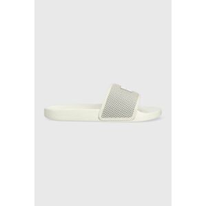 Šľapky Calvin Klein Jeans SLIDE BADGE WN dámske, béžová farba, YW0YW00997