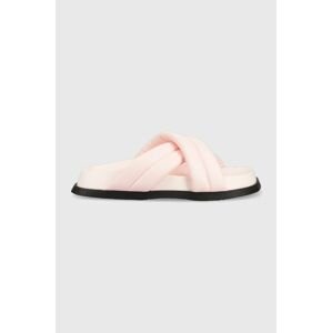 Šľapky Tommy Jeans FANCY PADDED SANDAL dámske, ružová farba, EN0EN02175