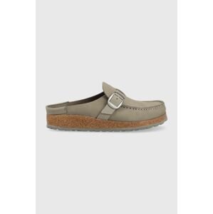 Semišové šľapky Birkenstock Buckley dámske, šedá farba, 1023649