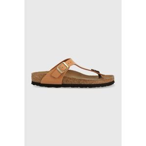 Žabky Birkenstock GIZEH BS dámske, hnedá farba, na plochom podpätku