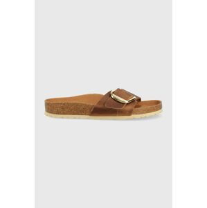 Kožené šľapky Birkenstock MADRID BIG BUCKLE Madrid Big Buckle dámske, hnedá farba, 1006524,