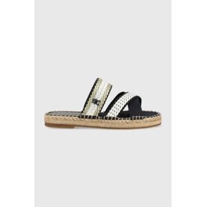 Šľapky Tommy Hilfiger GOLDEN WEBBING SANDAL dámske, tmavomodrá farba, FW0FW07096