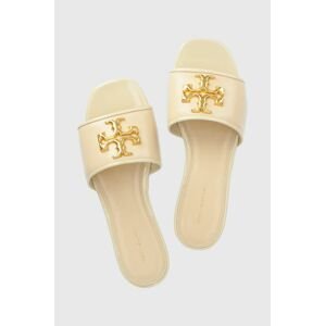 Kožené šľapky Tory Burch 88744-122 dámske, béžová farba, Eleanor Slide