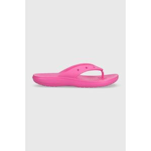 Žabky Crocs Classic Flip dámske, ružová farba, na plochom podpätku, 207713