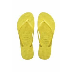 Žabky Havaianas SLIM dámske, žltá farba, na plochom podpätku, 4000030.1732