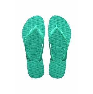 Žabky Havaianas SLIM dámske, zelená farba, na plochom podpätku, 4000030.1829