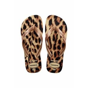 Žabky Havaianas TOP ANIMALS dámske, béžová farba, na plochom podpätku, 4132920.8625