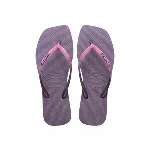 Žabky Havaianas SQUARE GLITTER dámske, fialová farba, na plochom podpätku, 4148102.1780