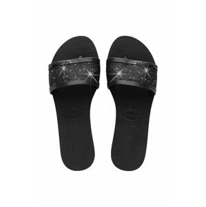 Šľapky Havaianas YOU ANGRA GLITTER dámske, čierna farba, 4148294.0090