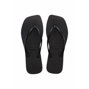 Žabky Havaianas SQUARE dámske, čierna farba, na plochom podpätku, 4148301.0090