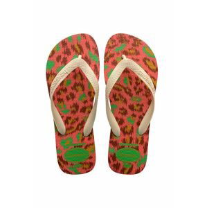 Žabky Havaianas Top Animals dámske, zelená farba, na plochom podpätku, 4132920 2715