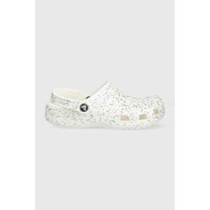 Detské šľapky Crocs CLASSIC STARRY GLITTER strieborná farba