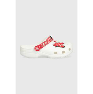 Detské šľapky Crocs CLASSIC DISNEY MINNIE biela farba