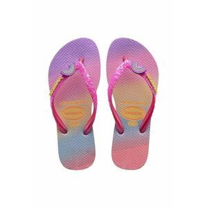 Detské žabky Havaianas SLIM GLITTER TRENDY ružová farba