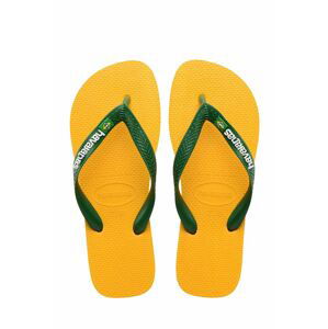 Detské žabky Havaianas BRASIL LOGO žltá farba