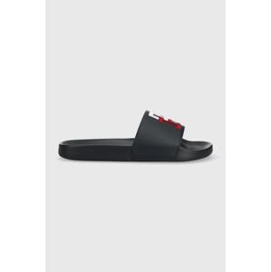 Šľapky Tommy Hilfiger TH RAISED EMBROIDERY POOL SLIDE pánske, tmavomodrá farba