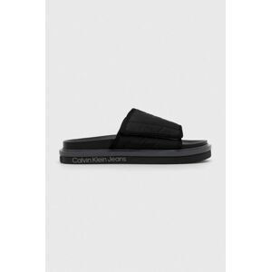 Šľapky Calvin Klein Jeans SANDAL SOFTNY pánske, čierna farba, YM0YM00644