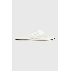 Žabky Calvin Klein Jeans BEACH SANDAL WOVEN PATCH pánske, biela farba