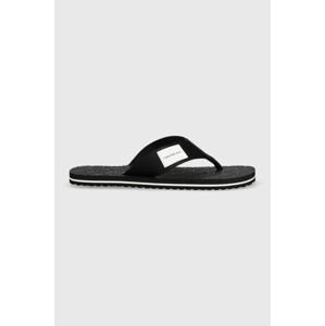 Žabky Calvin Klein Jeans BEACH SANDAL WOVEN PATCH pánske, čierna farba