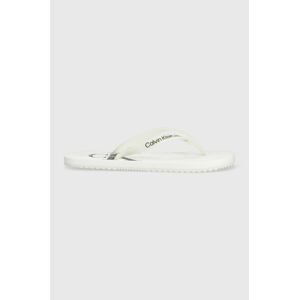 Žabky Calvin Klein Jeans BEACH SANDAL MONOGRAM TPU pánske, biela farba