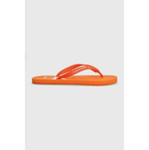 Žabky Calvin Klein Jeans BEACH SANDAL MONOGRAM TPU pánske, oranžová farba