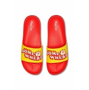 Šľapky Happy Socks pánske, červená farba
