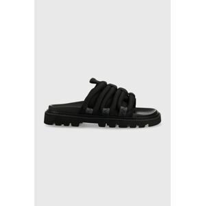 Šľapky Tommy Jeans SANDAL ROPE pánske, čierna farba, EM0EM01149