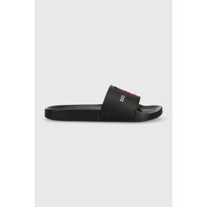 Šľapky Tommy Hilfiger TH EMBROIDERY POOL SLIDE pánske, čierna farba, FM0FM04465