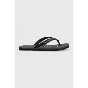 Žabky Tommy Hilfiger RUBBER HILFIGER BEACH SANDAL pánske, čierna farba, FM0FM04468