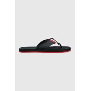 Žabky Tommy Hilfiger COMFORTABLE PADDED BEACH SANDAL pánske, tmavomodrá farba, FM0FM04473