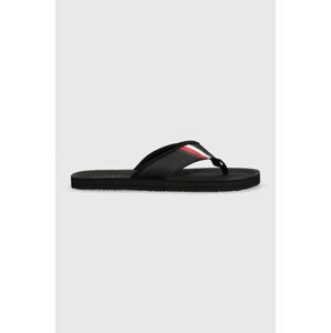 Žabky Tommy Hilfiger COMFORTABLE PADDED BEACH SANDAL pánske, čierna farba, FM0FM04473