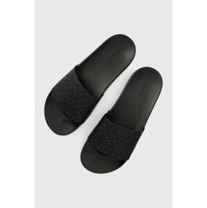 Šľapky Calvin Klein POOL SLIDE MONO pánske, čierna farba, HM0HM00963