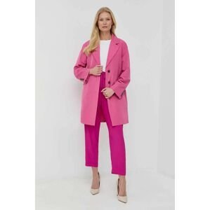 Kabát Marella dámsky, ružová farba, prechodný