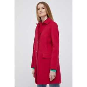 Bavlnený kabát United Colors of Benetton ružová farba, prechodný