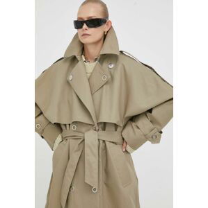 Bavlnený kabát 2NDDAY béžová farba, prechodný, dvojradový