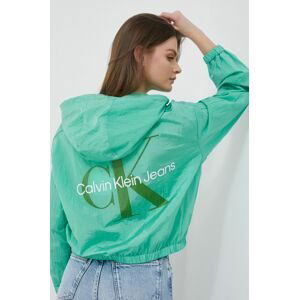 Bunda Calvin Klein Jeans dámska, zelená farba, prechodná