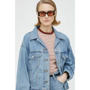 Rifľová bunda Levi's A1743.0020-MedIndigoW, dámska, prechodná, oversize