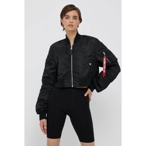 Bunda Alpha Industries MA-1 BOXY WMN dámsky, čierna farba, prechodná