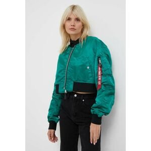 Bunda Alpha Industries MA-1 BOXY WMN dámska, zelená farba, prechodná