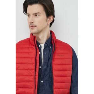 Vesta Pepe Jeans Connel Gillet pánska, červená farba, prechodná