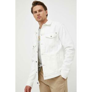 Rifľová bunda Pepe Jeans pánska, biela farba, prechodná