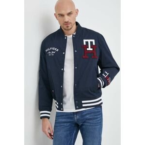 Bunda Tommy Hilfiger pánsky, tmavomodrá farba, prechodná