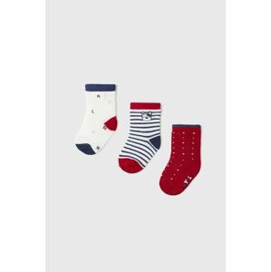 Ponožky pre bábätká Mayoral Newborn 3-pak červená farba