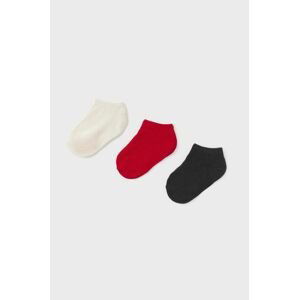 Detské ponožky Mayoral 3-pak červená farba