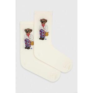 Ponožky Polo Ralph Lauren dámske, biela farba