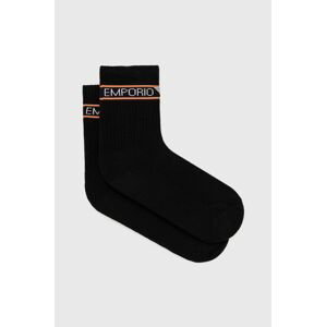 Ponožky Emporio Armani Underwear 2-pak dámske, čierna farba