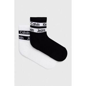 Ponožky Calvin Klein 2-pak dámske, biela farba