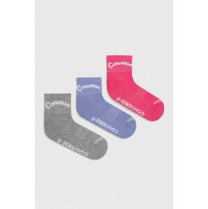 Ponožky Converse 3-pak dámske, ružová farba