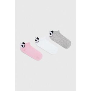 Detské ponožky OVS 3-pak ružová farba
