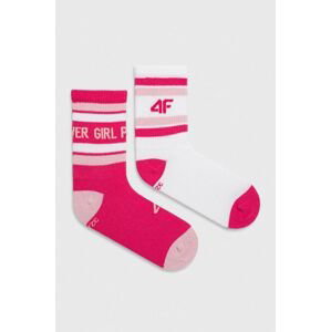 Detské ponožky 4F 2-pak ružová farba